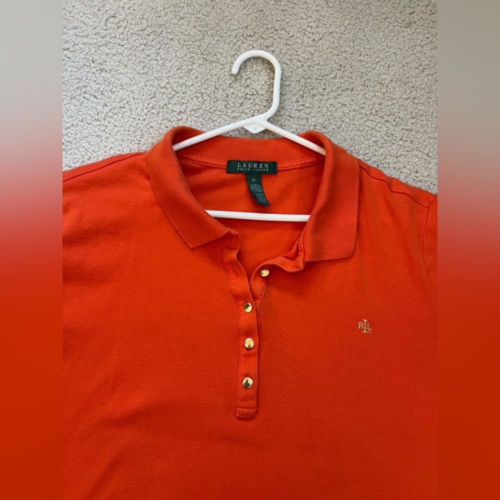 Lauren Ralph Lauren Orange Polo. Short sleeves. Size XL